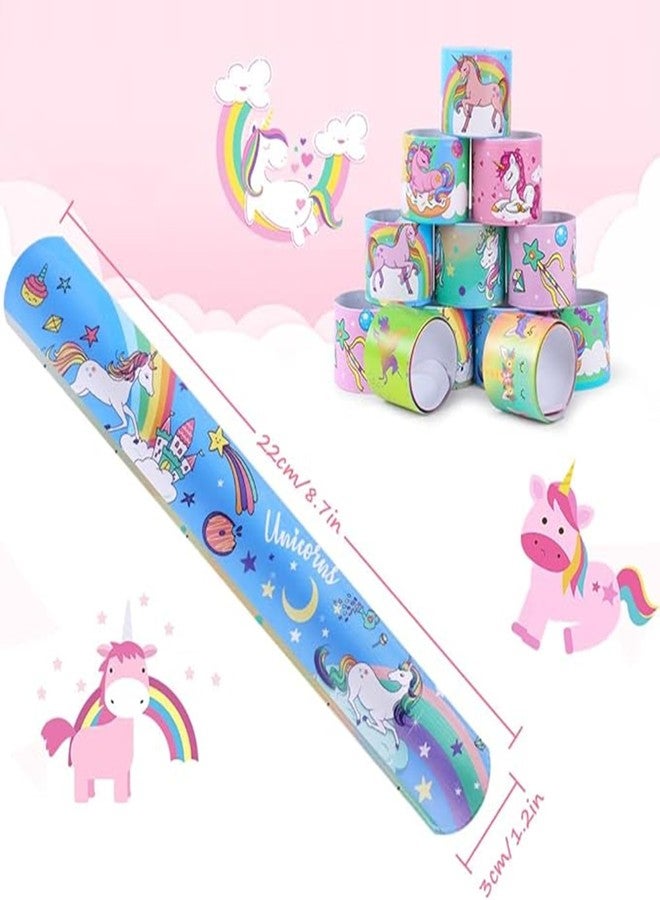 SILLYME 12pc slap bands for kids - Return Gifts Birthday Party For Kids - Best Birthday Return Gift For Kids 6-12 - return gift for kids age 6-10 10-12 (unicorn theme 12pc) - Image 3